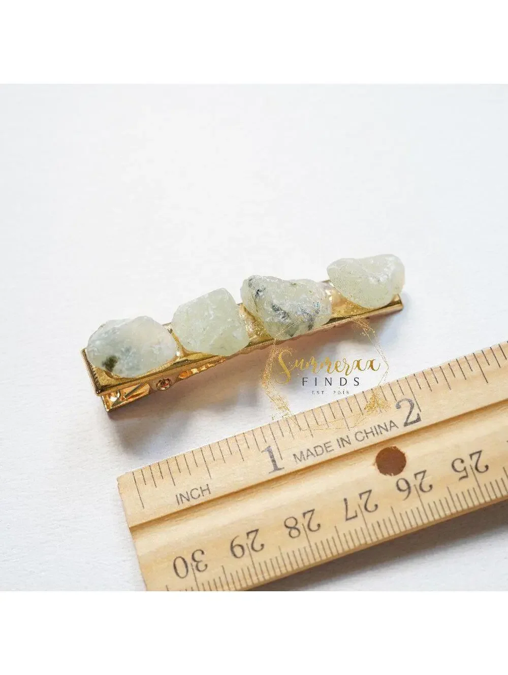 Anthropologie Gemstone Hair Clip in Moss